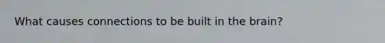 What causes connections to be built in the brain?