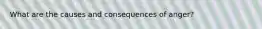 What are the causes and consequences of anger?