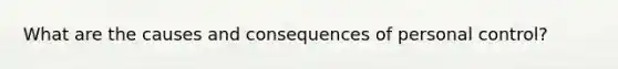 What are the causes and consequences of personal control?