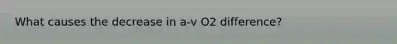 What causes the decrease in a-v O2 difference?