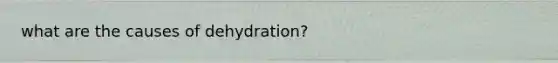 what are the causes of dehydration?