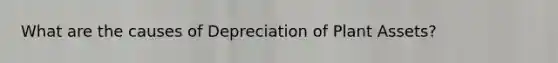 What are the causes of Depreciation of Plant Assets?