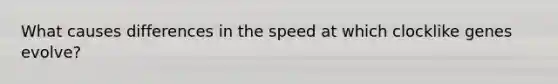 What causes differences in the speed at which clocklike genes evolve?