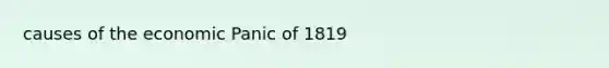 causes of the economic Panic of 1819