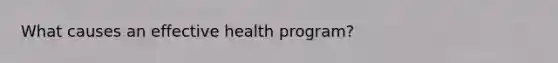 What causes an effective health program?