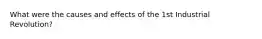 What were the causes and effects of the 1st Industrial Revolution?