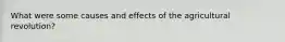 What were some causes and effects of the agricultural revolution?
