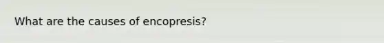 What are the causes of encopresis?