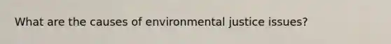 What are the causes of environmental justice issues?