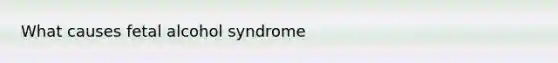 What causes fetal alcohol syndrome