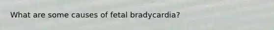 What are some causes of fetal bradycardia?