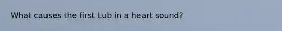 What causes the first Lub in a heart sound?