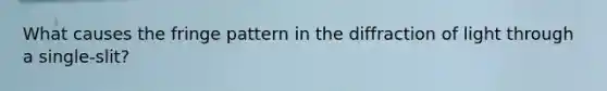 What causes the fringe pattern in the diffraction of light through a single-slit?
