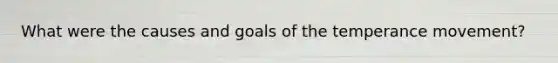 What were the causes and goals of the temperance movement?
