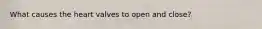 What causes the heart valves to open and close?
