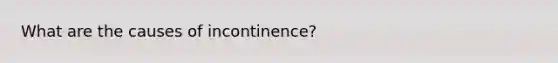 What are the causes of incontinence?