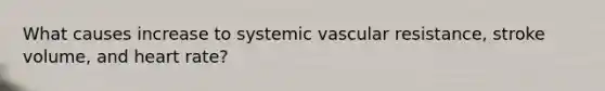 What causes increase to systemic vascular resistance, stroke volume, and heart rate?