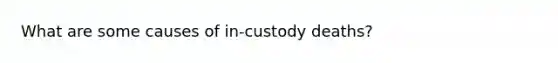 What are some causes of in-custody deaths?