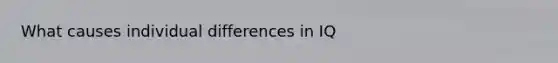 What causes individual differences in IQ