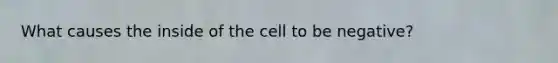 What causes the inside of the cell to be negative?