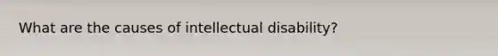 What are the causes of intellectual disability?