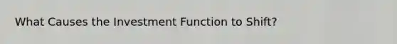 What Causes the Investment Function to Shift?