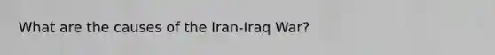 What are the causes of the Iran-Iraq War?