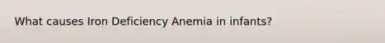 What causes Iron Deficiency Anemia in infants?