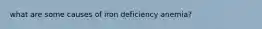 what are some causes of iron deficiency anemia?