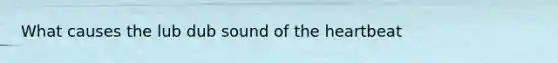 What causes the lub dub sound of the heartbeat