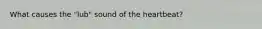 What causes the "lub" sound of the heartbeat?