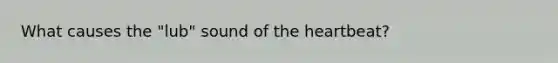 What causes the "lub" sound of the heartbeat?