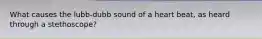 What causes the lubb-dubb sound of a heart beat, as heard through a stethoscope?