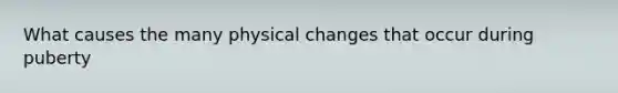 What causes the many physical changes that occur during puberty