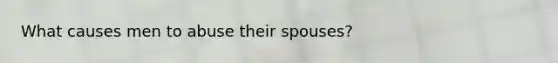 What causes men to abuse their spouses?