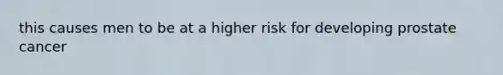 this causes men to be at a higher risk for developing prostate cancer