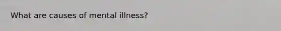 What are causes of mental illness?