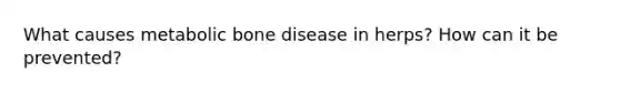 What causes metabolic bone disease in herps? How can it be prevented?