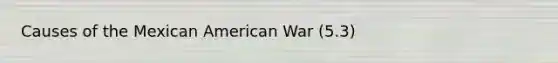 Causes of the Mexican American War (5.3)