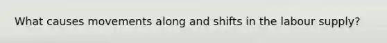 What causes movements along and shifts in the labour supply?