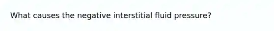 What causes the negative interstitial fluid pressure?