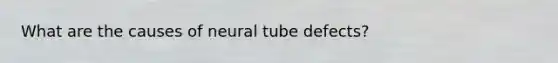 What are the causes of neural tube defects?