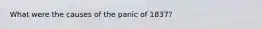 What were the causes of the panic of 1837?