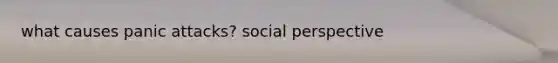 what causes panic attacks? social perspective