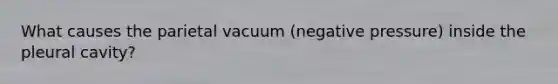 What causes the parietal vacuum (negative pressure) inside the pleural cavity?