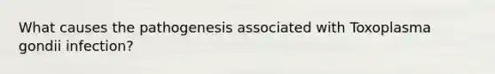 What causes the pathogenesis associated with Toxoplasma gondii infection?