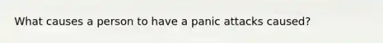 What causes a person to have a panic attacks caused?