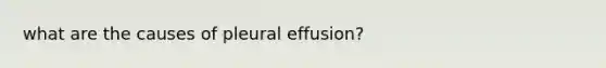 what are the causes of pleural effusion?