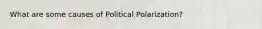 What are some causes of Political Polarization?