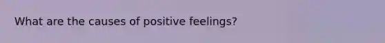 What are the causes of positive feelings?